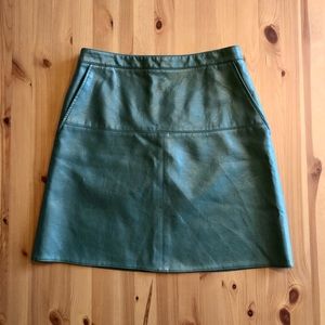 Zara Basic - Green Faux Leather Mini Skirt